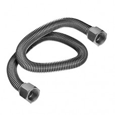 Flextron FTGC-SS38-72 70" Gas Line Connector with 1/2" Outer Diameter and Nut Fittings  Stainless Steel - B012TPM4XO